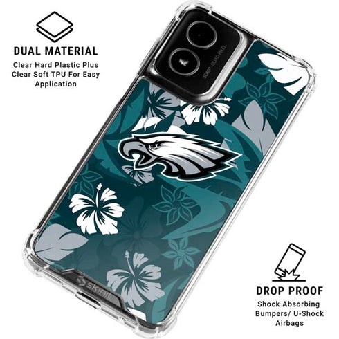 NFL Philadelphia Eagles Tropical Print Moto G Power 5G (2024) Clear Case