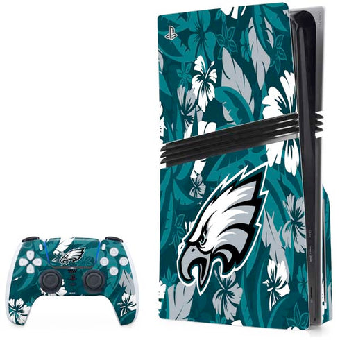 NFL Philadelphia Eagles Tropical Print PS5 Pro Disk Bundle Skin