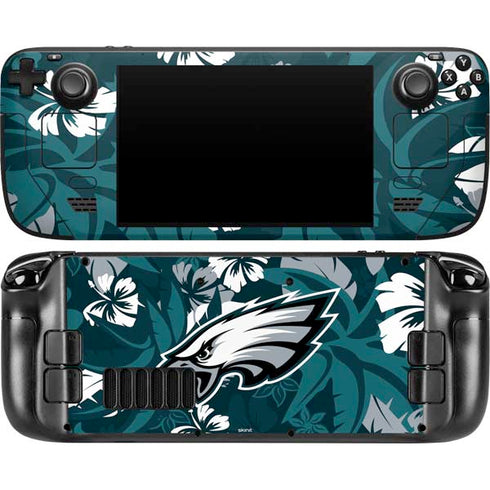 NFL Philadelphia Eagles Tropical Print Steam Deck Handheld Gaming Computer OLED Skin