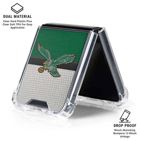 NFL Philadelphia Eagles Vintage Galaxy Z Flip6 Clear Case