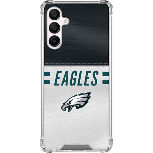 NFL Philadelphia Eagles White Striped Galaxy A16 5G Clear Case