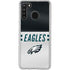NFL Philadelphia Eagles White Striped Galaxy A21 Clear Case