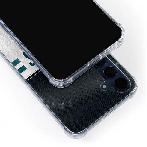NFL Philadelphia Eagles White Striped Galaxy A35 5G Clear Case