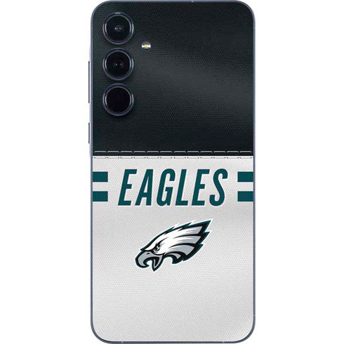 NFL Philadelphia Eagles White Striped Galaxy A35 5G Skin
