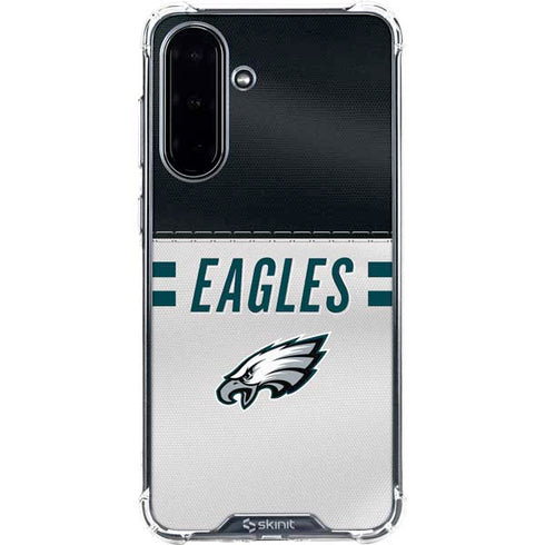 NFL Philadelphia Eagles White Striped Galaxy A36 5G Clear Case