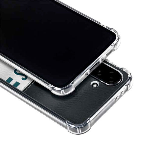 NFL Philadelphia Eagles White Striped Galaxy A36 5G Clear Case