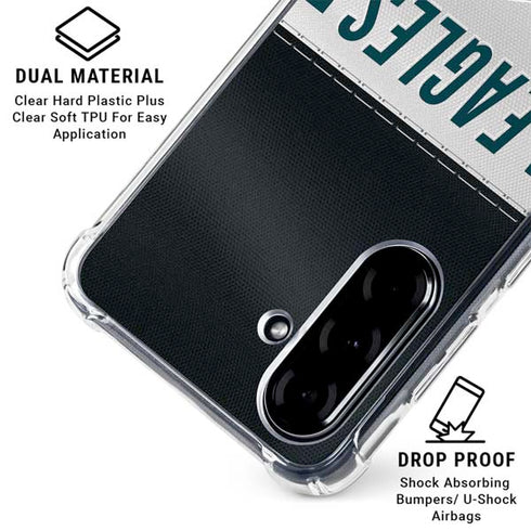 NFL Philadelphia Eagles White Striped Galaxy A36 5G Clear Case
