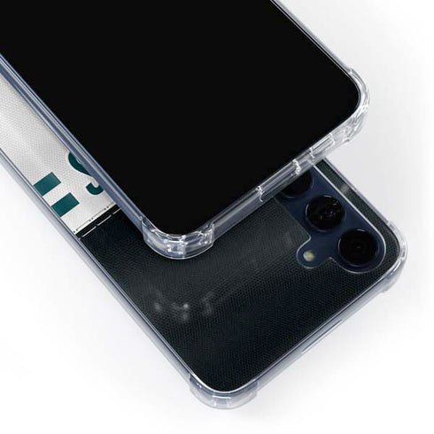 NFL Philadelphia Eagles White Striped Galaxy A55 5G Clear Case