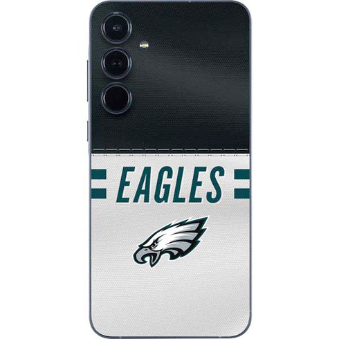 NFL Philadelphia Eagles White Striped Galaxy A55 5G Skin