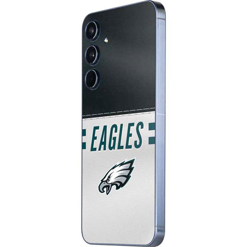 NFL Philadelphia Eagles White Striped Galaxy A55 5G Skin