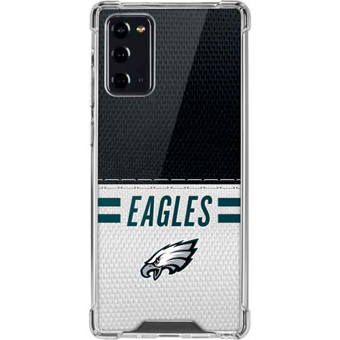 NFL Philadelphia Eagles White Striped Galaxy Note20 5G Clear Case