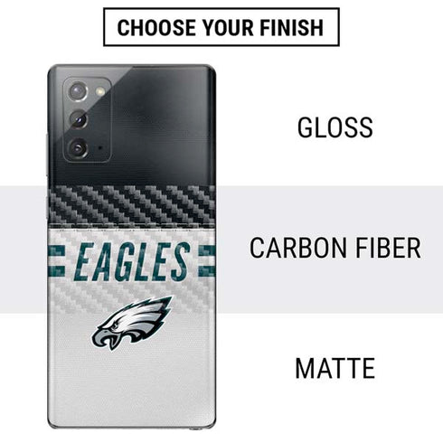 NFL Philadelphia Eagles White Striped Galaxy Note20 5G Skin