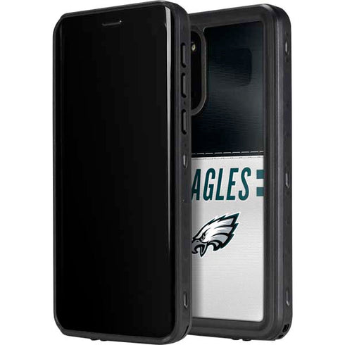 NFL Philadelphia Eagles White Striped Galaxy S20 Waterproof Case