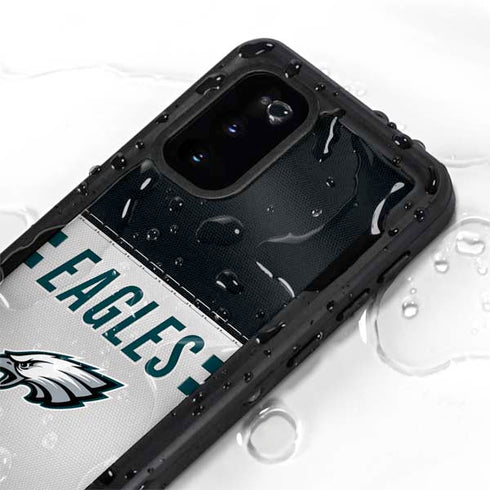 NFL Philadelphia Eagles White Striped Galaxy S20 Waterproof Case
