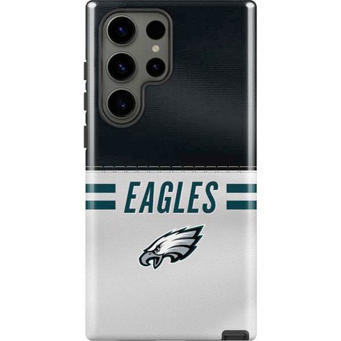 NFL Philadelphia Eagles White Striped Galaxy S23 Ultra Pro Case