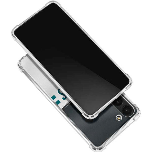 NFL Philadelphia Eagles White Striped Galaxy S24 FE Clear Case