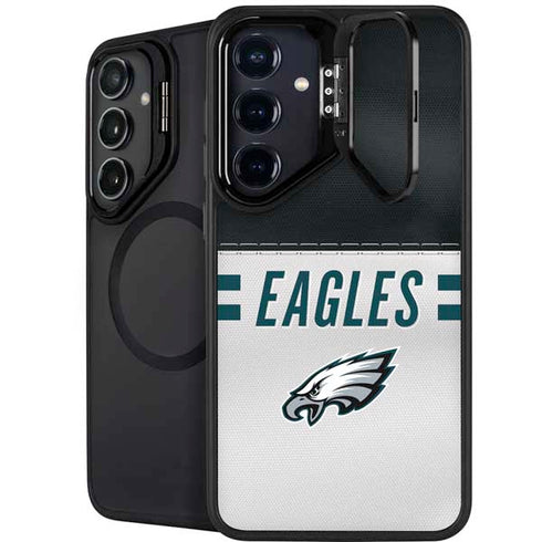NFL Philadelphia Eagles White Striped Galaxy S25 Plus Kickstand Case