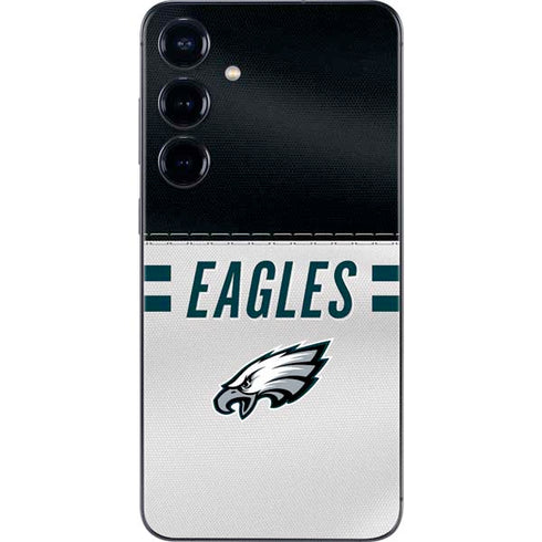 NFL Philadelphia Eagles White Striped Galaxy S25 Plus Skin