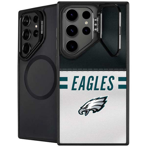 NFL Philadelphia Eagles White Striped Galaxy S24 Ultra Kickstand Case