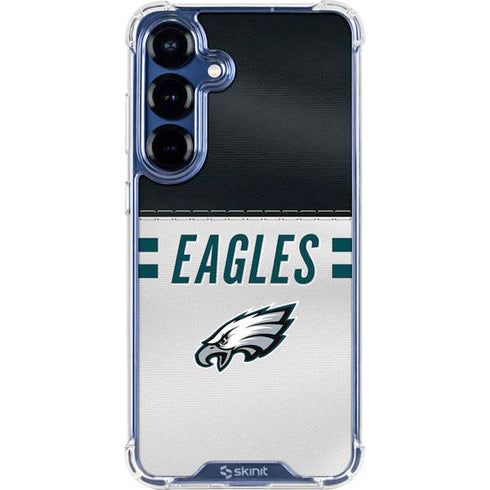 NFL Philadelphia Eagles White Striped Galaxy S25 Clear Case