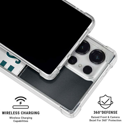 NFL Philadelphia Eagles White Striped Galaxy S25 Ultra Clear Case