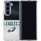 NFL Philadelphia Eagles White Striped Galaxy Z Fold5 5G Clear Case