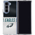NFL Philadelphia Eagles White Striped Galaxy Z Fold5 5G Clear Case