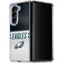 NFL Philadelphia Eagles White Striped Galaxy Z Fold5 5G Clear Case
