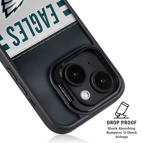 NFL Philadelphia Eagles White Striped iPhone 14 Plus Kickstand Case