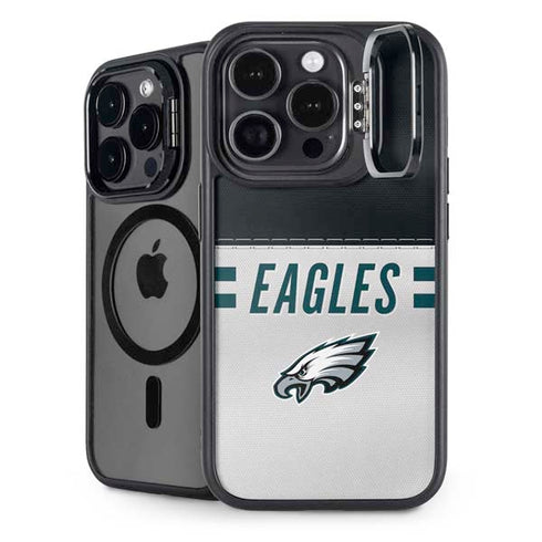 NFL Philadelphia Eagles White Striped iPhone 14 Pro Kickstand Case