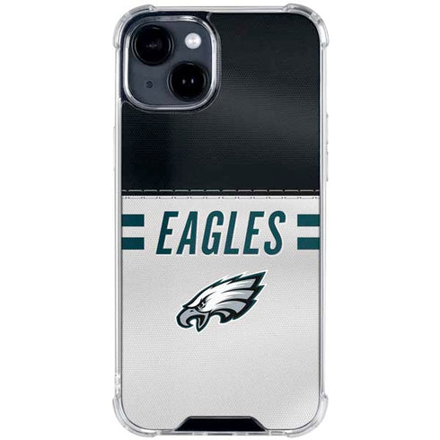NFL Philadelphia Eagles White Striped iPhone 15 Clear Case