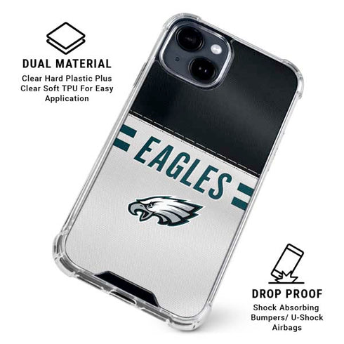 NFL Philadelphia Eagles White Striped iPhone 15 Clear Case