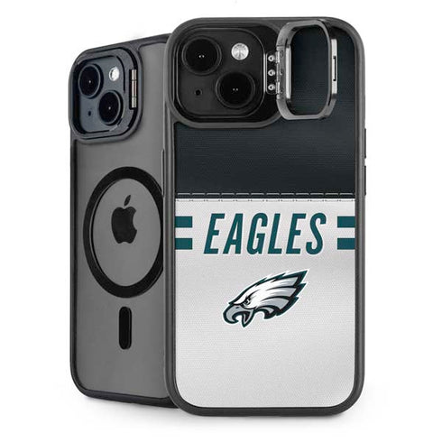 NFL Philadelphia Eagles White Striped iPhone 15 Kickstand Case