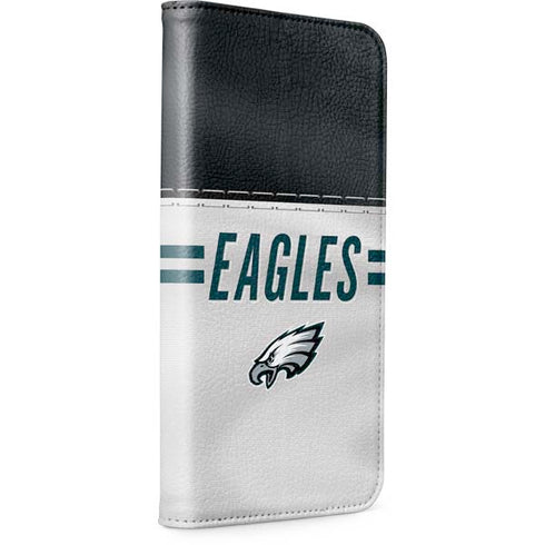 NFL Philadelphia Eagles White Striped iPhone 15 Plus Folio Case