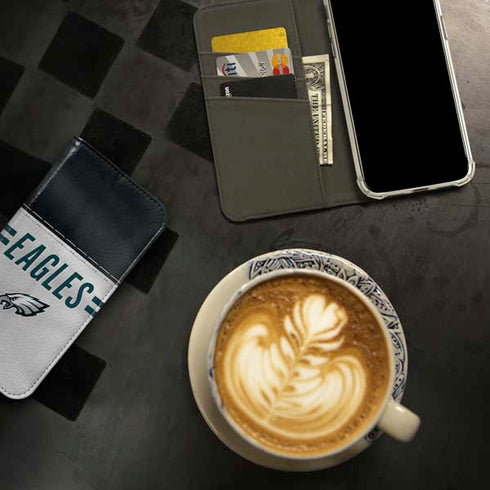 NFL Philadelphia Eagles White Striped iPhone 15 Plus Folio Case