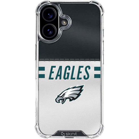 NFL Philadelphia Eagles White Striped iPhone 16 Clear Case