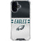 NFL Philadelphia Eagles White Striped iPhone 16 Plus Clear Case