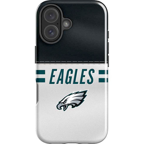 NFL Philadelphia Eagles White Striped iPhone 16 Plus Impact Case