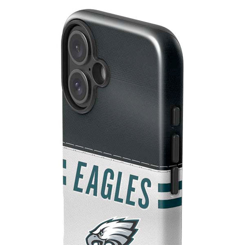 NFL Philadelphia Eagles White Striped iPhone 16 Plus Impact Case
