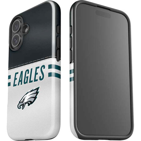 NFL Philadelphia Eagles White Striped iPhone 16 Plus Impact Case