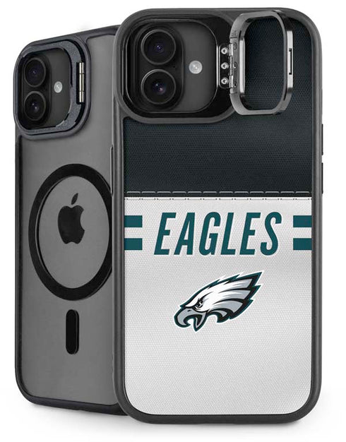 NFL Philadelphia Eagles White Striped iPhone 16 Plus Kickstand Case