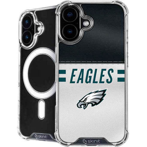 NFL Philadelphia Eagles White Striped iPhone 16 Plus MagSafe Case