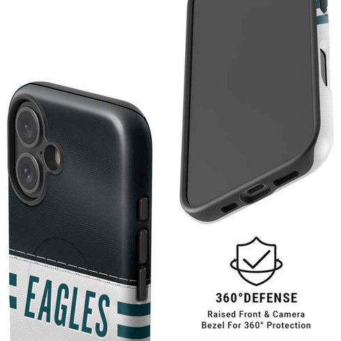 NFL Philadelphia Eagles White Striped iPhone 16 Plus Magsafe Impact Case