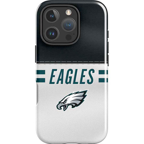 NFL Philadelphia Eagles White Striped iPhone 16 Pro Impact Case