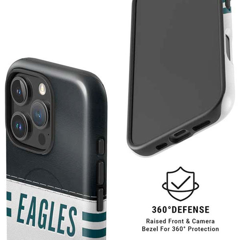NFL Philadelphia Eagles White Striped iPhone 16 Pro Magsafe Impact Case