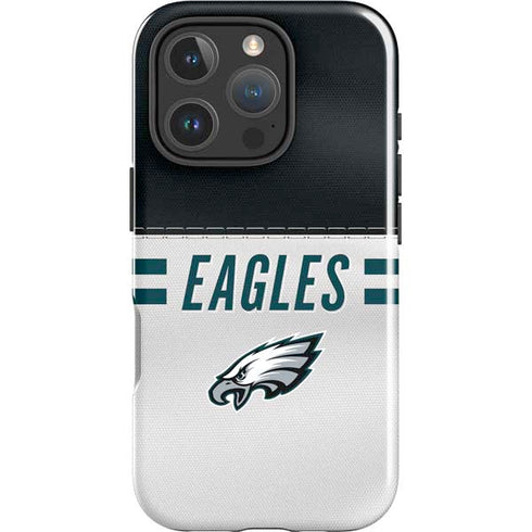 NFL Philadelphia Eagles White Striped iPhone 16 Pro Max Impact Case