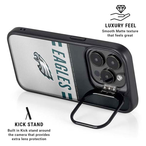 NFL Philadelphia Eagles White Striped iPhone 16 Pro Max Kickstand Case