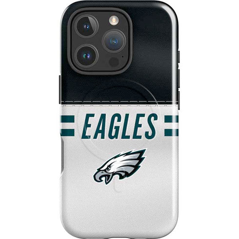 NFL Philadelphia Eagles White Striped iPhone 16 Pro Max Magsafe Impact Case