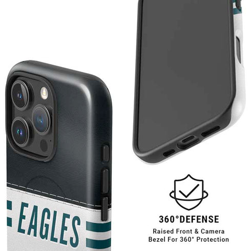 NFL Philadelphia Eagles White Striped iPhone 16 Pro Max Magsafe Impact Case