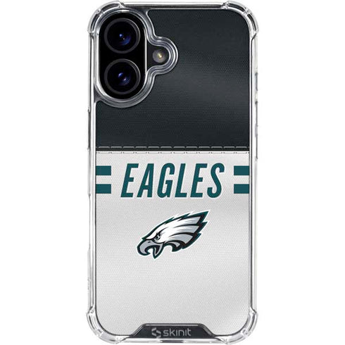 NFL Philadelphia Eagles White Striped iPhone 17 Clear Case